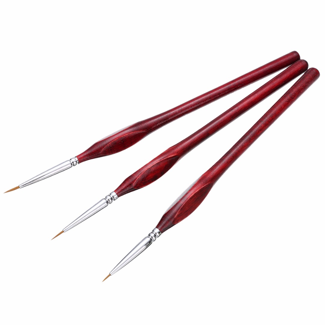 3 sztuk/zestaw gwasz pędzle malarskie 7.3 cal grzywny detalowanie liniowiec 0 ~ 000 wskazał końcówki z włosia soboli malowanie akcesoria robić malowania pędzel