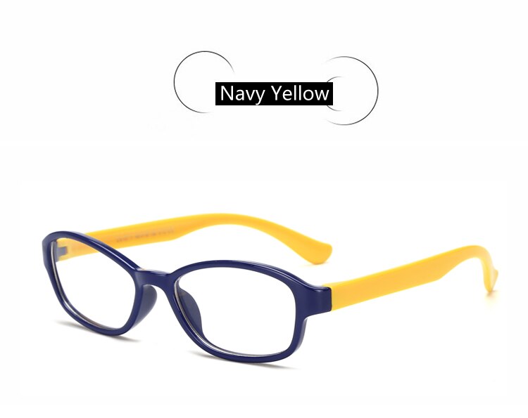 Ralferty fleksibel  tr90 børn briller ramme pige dreng recept nærsynethed grad optiske rammer briller 8107: Marine gul