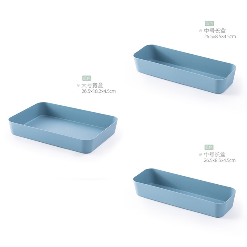 Drawer Organizer Tableware Cutlery Tray Organiser For The Drawers Dividers Plastic Storage Boxes For Kitchen: 1L and 2M Blue