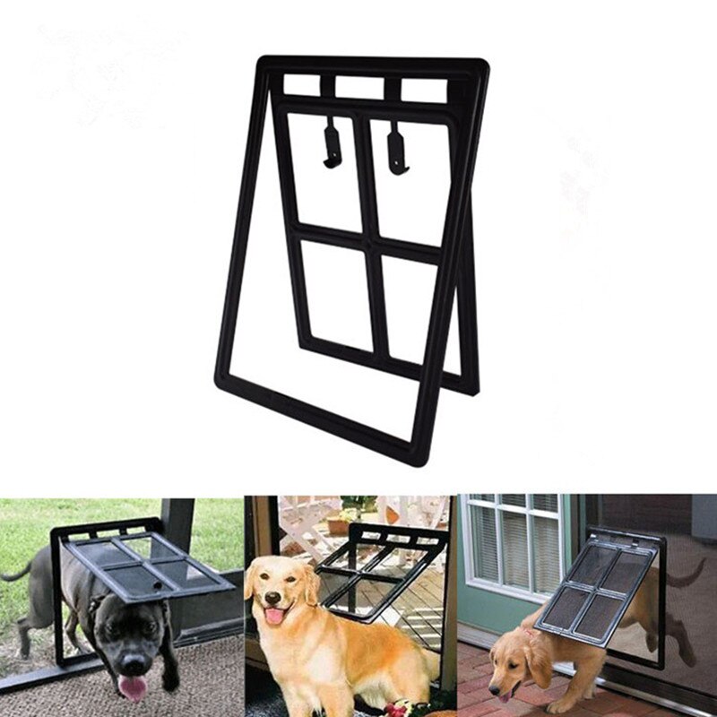 Puerta para perros y gatos, solapa segura con bloqueo magnético para ventana de pantalla, puertas con solapa de seguridad, túnel para mascotas, valla para perros, puerta de acceso sin red Creen