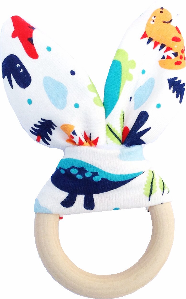 70mm Houten Natuurlijke Bunny Zintuiglijke Baby Tandjes Ringen Met Stof Baby Bijtring Speelgoed Voor Oral Care Dental Care Voor pasgeboren Baby: A