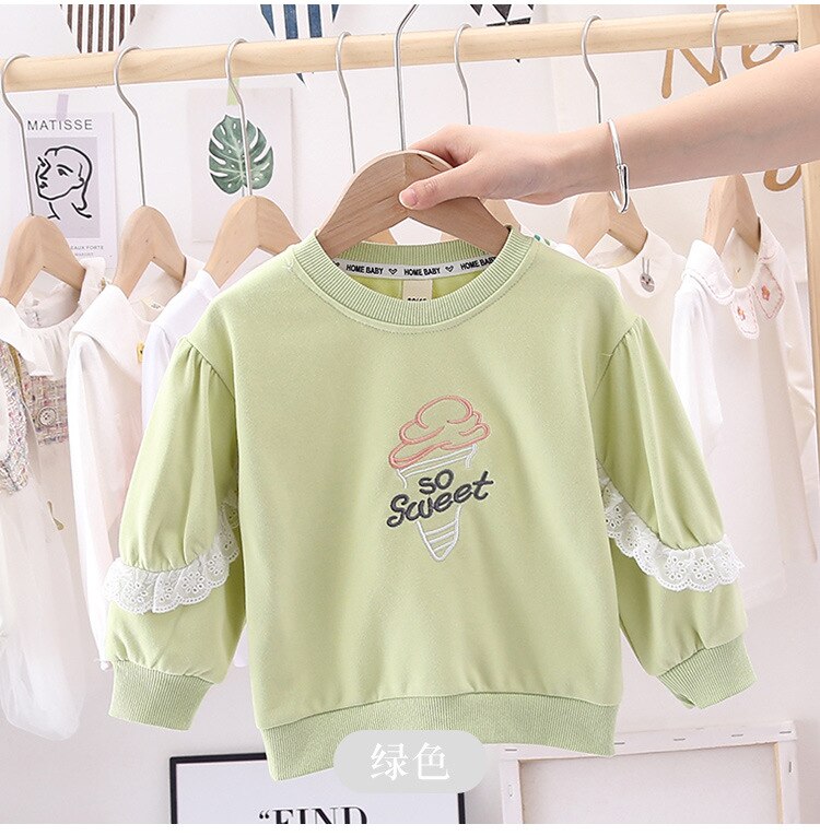 Baby Meisje Zoete Kant Trui Lente Herfst Lange Mouwen Base Shirt Meisjes Tops Kids Baby Meisjes Doeken