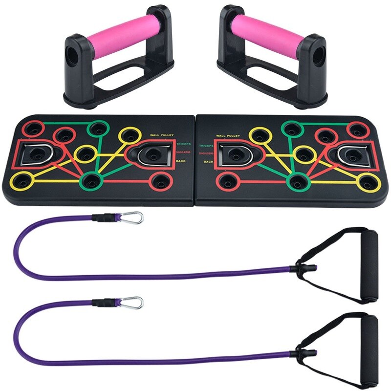 Tablero de entrenamiento físico 9 en 1 para casa, sistema integral de ejercicio, ideal para flexiones, gimnasio, deporte en interior, culturismo, para hombres y mujeres: BoardResistance rope