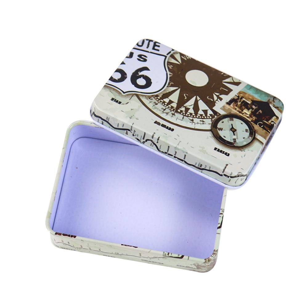 Metal Rectangular Empty Tins Box Containers Mini Portable Box Small Storage Kit Home Organizer Holders For Home Outdoor Storage