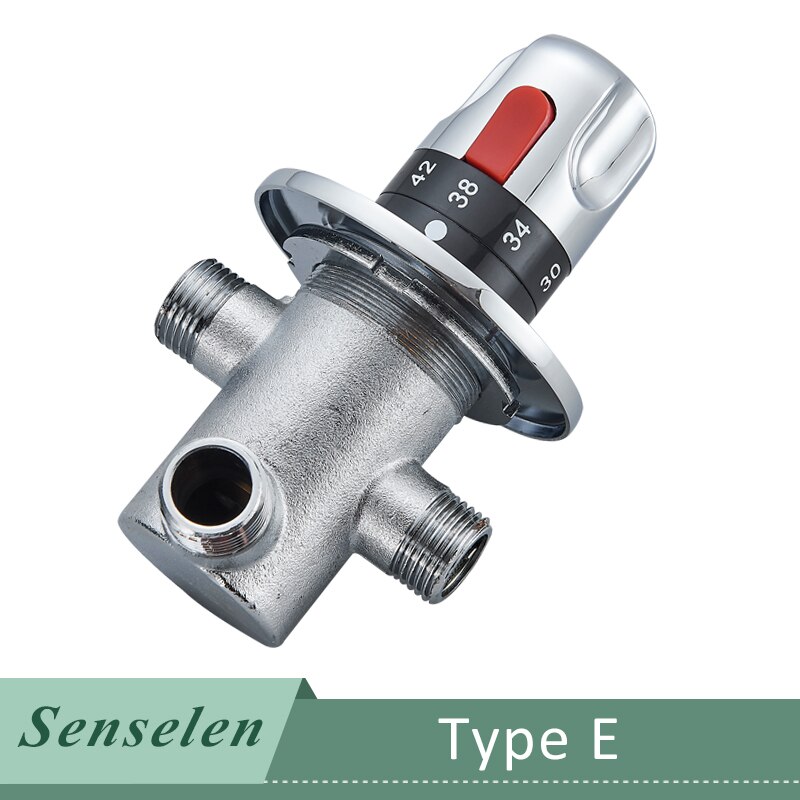 Thermostatic Mixing Valve Brass Standard 1/2 Temperature Control Shower Faucet Valve Thermostat for Bathroom Kitchen Faucet: PURPLE