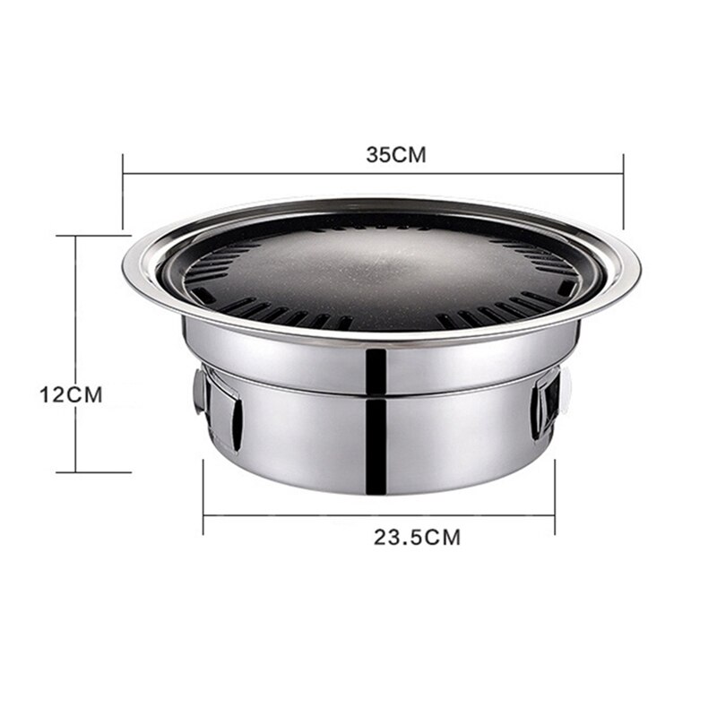 Portable Outdoor bbq grill Round Carbon Barbecue Stove Charcoal Barbecue Grill Stainless Steel Korean Non-stick Barbecue Grills