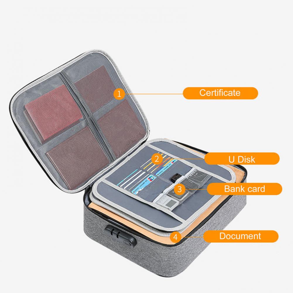 Modern Document Organizer Convenient Smooth Zipper Oxford Cloth Multifunctional Document Organizer