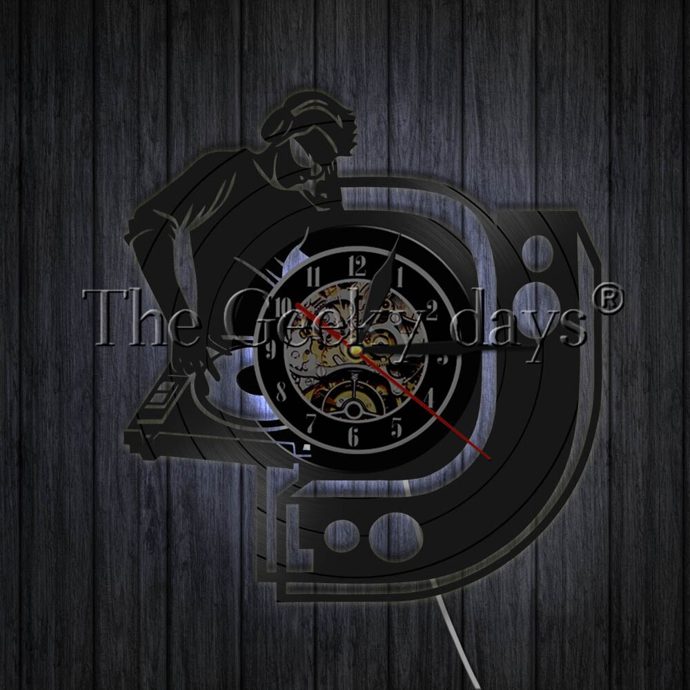 DJ Wall Clock Music Vinyl Record Wall Clock Modern 3D Wall Watch Timepiece Home Decor Best For Rock N Fans