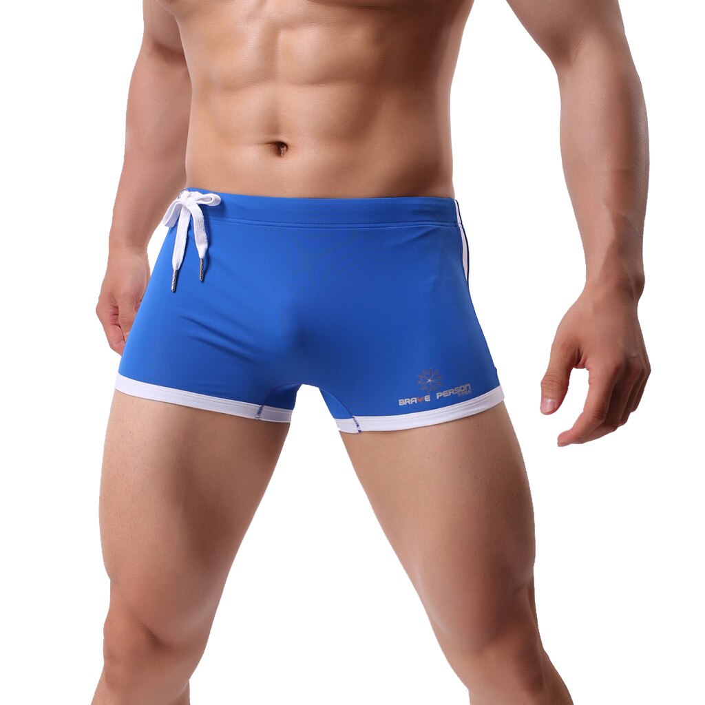 Men's Summer Pure Color Flat-Corner Beach Sports Swimming Trousers