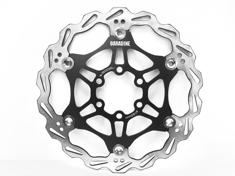 Rotor flotante de freno de disco Baradine, 6 pernos, 160mm, 180mm, alto rendimiento