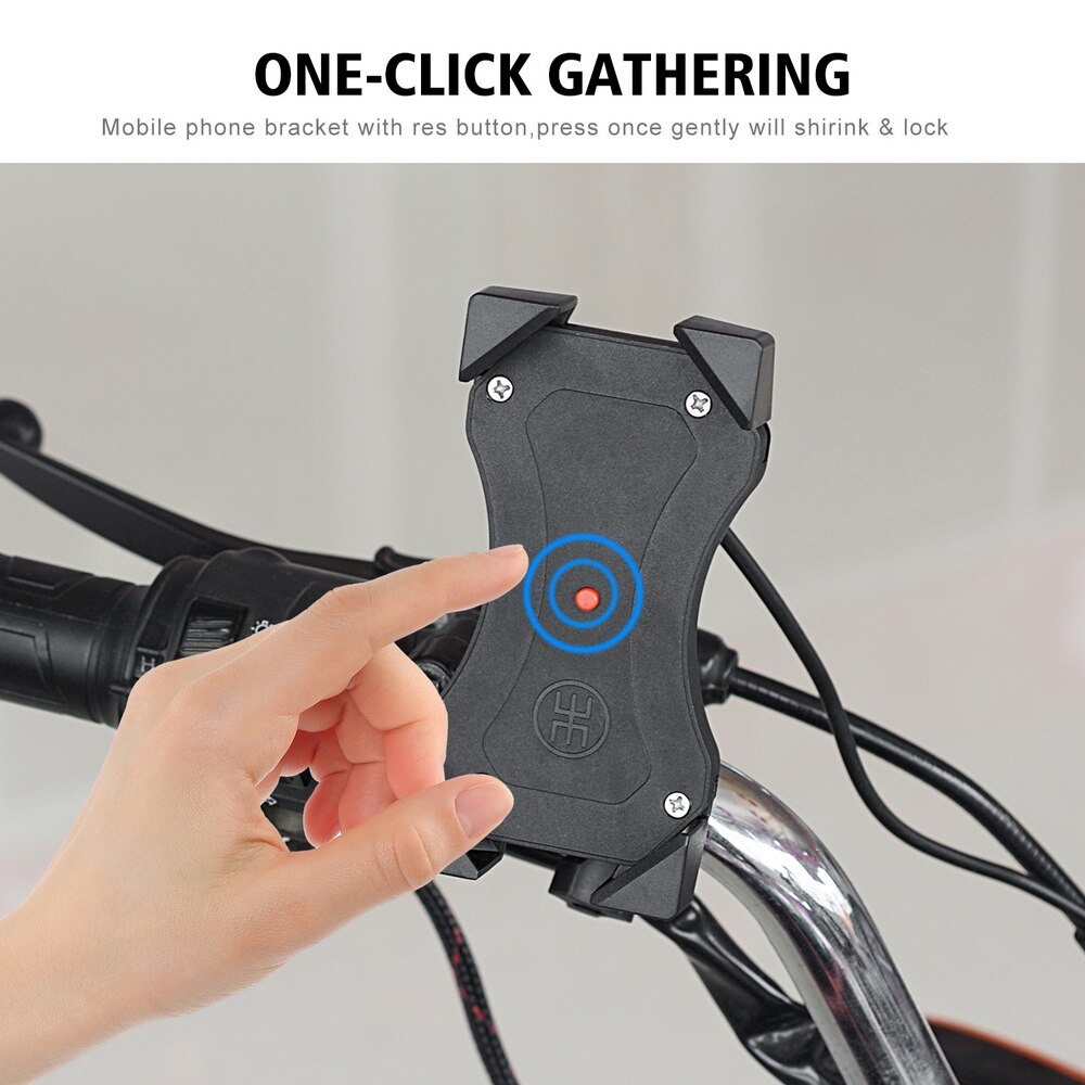 One-click second lock motorcycle car mobile phone USB charging stand and suitable for a variety of motorcycle models.