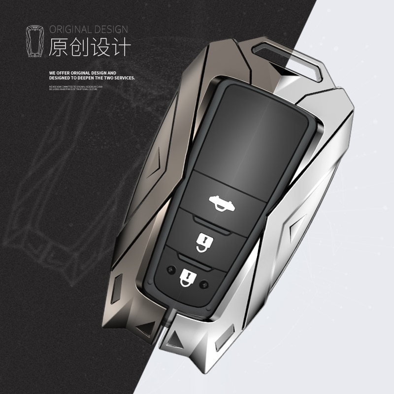 Zinc Alloy Remote Car Key Cover Case for Toyota CHR C-HR Prado Prius Camry Corolla RAV4 Accessories Key Chain