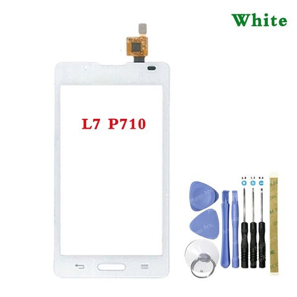 4,3 "para LG Optimus L7 II P710 P713 y L7 II 2 Dual P715 P716 Sensor de pantalla táctil Panel de lente de vidrio exterior: P710 White With Tool