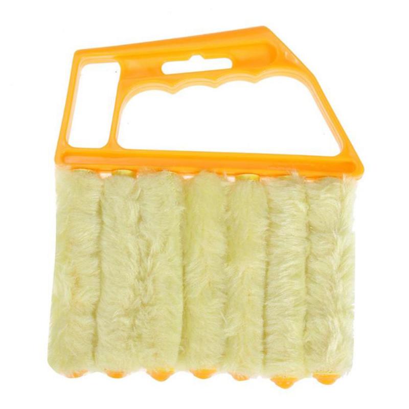 Useful Microfiber Window Cleaning Brush Washable Venetian Blind Blade Cleaning Cloth Air Conditioner Car Duster Cleaner Tools: yellow