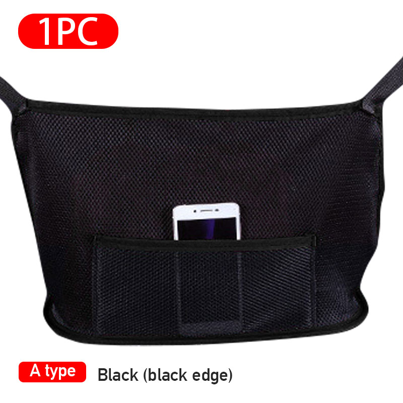 Car Net Pocket Seat Back Mesh Organizer Handbag Holder Net Bag Barrier of Backseat Pet Kid Auto Storage Pouch for Phone Document: Type A Black
