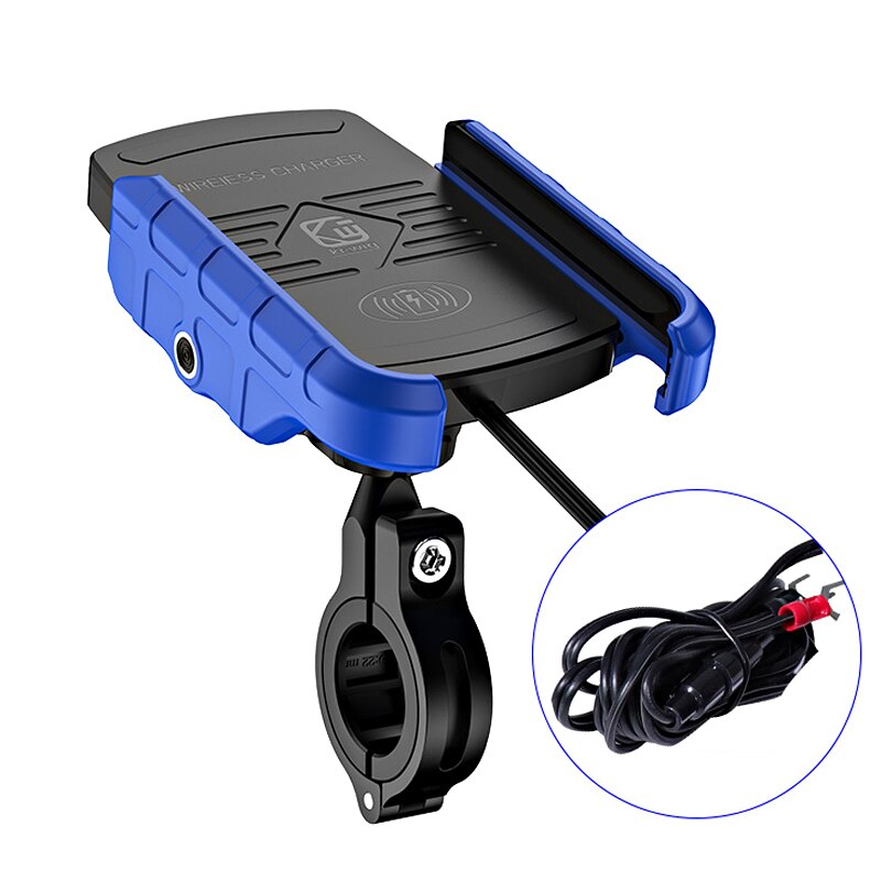 Fahrrad Telefon Halfter Drahtlose Ladegerät QC 3,0 Schnelle Ladung Fahrrad praktisch Halfter Lenker Halterung Ständer GPS Motorrad Halterung: M9-Blau