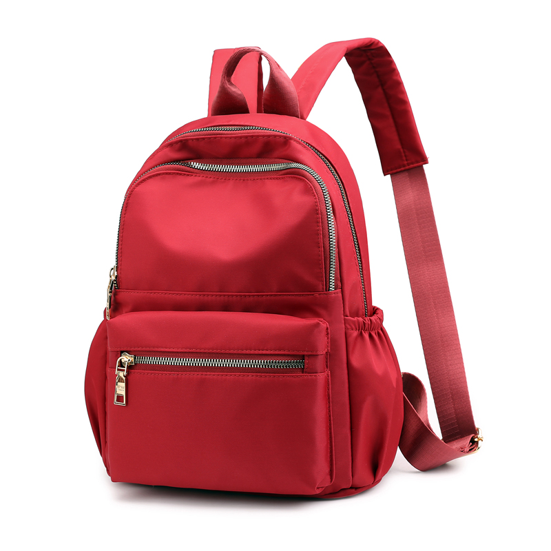 Casual Oxford Vrouwen Rugzak Zwart Waterdichte Nylon Schooltassen Voor Tienermeisjes Mode Rugzak Tote Mochila: Rood