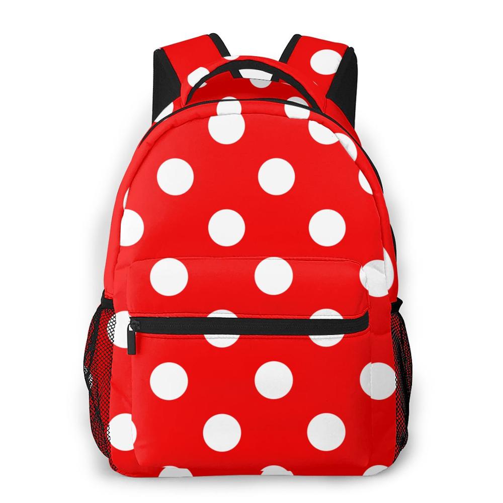 Black White Polka Dot Students Travel School Bags Backpack Womens Female Casual Backpacks: colour4