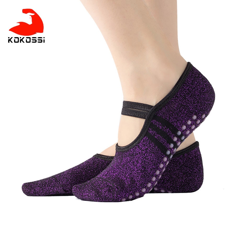 Kokostisse yoga-socken aus leuchtender seide mit schnürung, atmungsaktive baumwolle, hautfreundliche tanzsocken, rutschfest, pvc-frei, fusselfrei