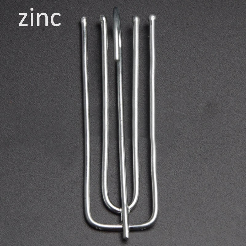 Tragbare Edelstahl Vorhang Tuch Ring Klemme Spuren Anti-rost Metall Vorhang Zubehör Vorhang Band Haken 15 Stck vier gabel: Zink