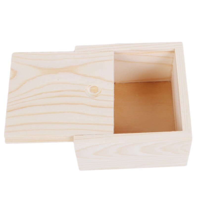 Handmade Jewelry Storage Boxes Natural Wooden Home Storage Box Wood Plain Candy Case Ring Organizer Crafts Case