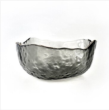 Bol à salade de style japonais Phnom Penh, ensemble d'assiettes à fruits transparents en verre, bol à dessert: Smoky grey S