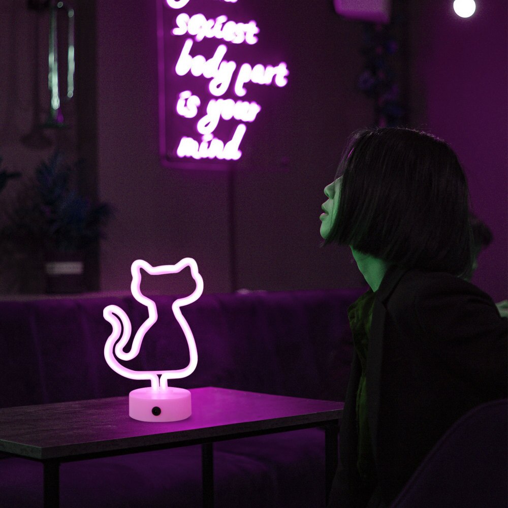 Desktop Green Night Light Acrylic LED Shaped Neon Light (Dual Use)