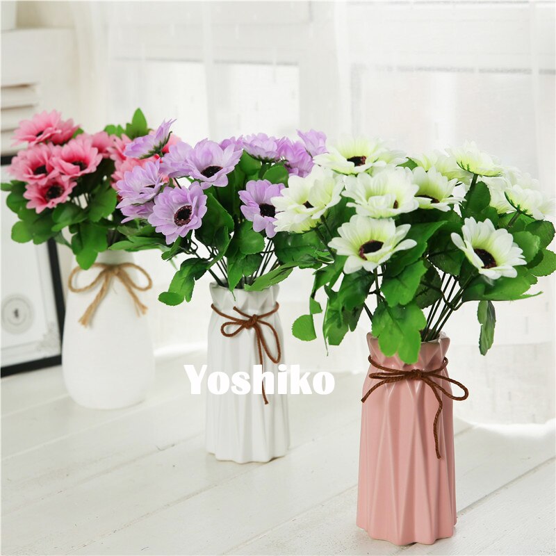 Bouquet de fleurs de tournesol en soie, 7 têtes, 30cm, pour décoration intérieure de noël, maison, mariage, fausses plantes, fleurs artificielles