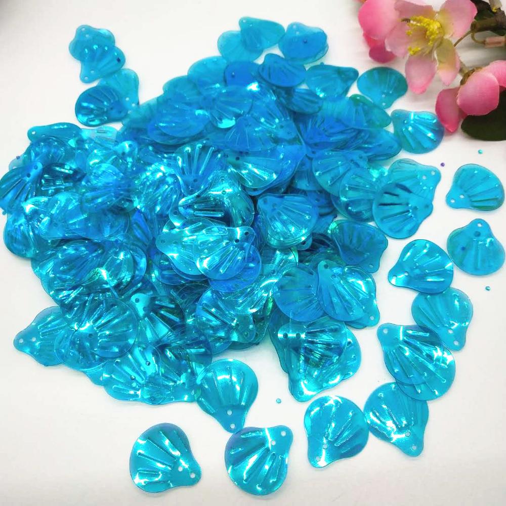 400 stuks 18mm grote schelp pailletten losse vlokken voor knutselen naaien diy patch accessoires transparant blauw ab