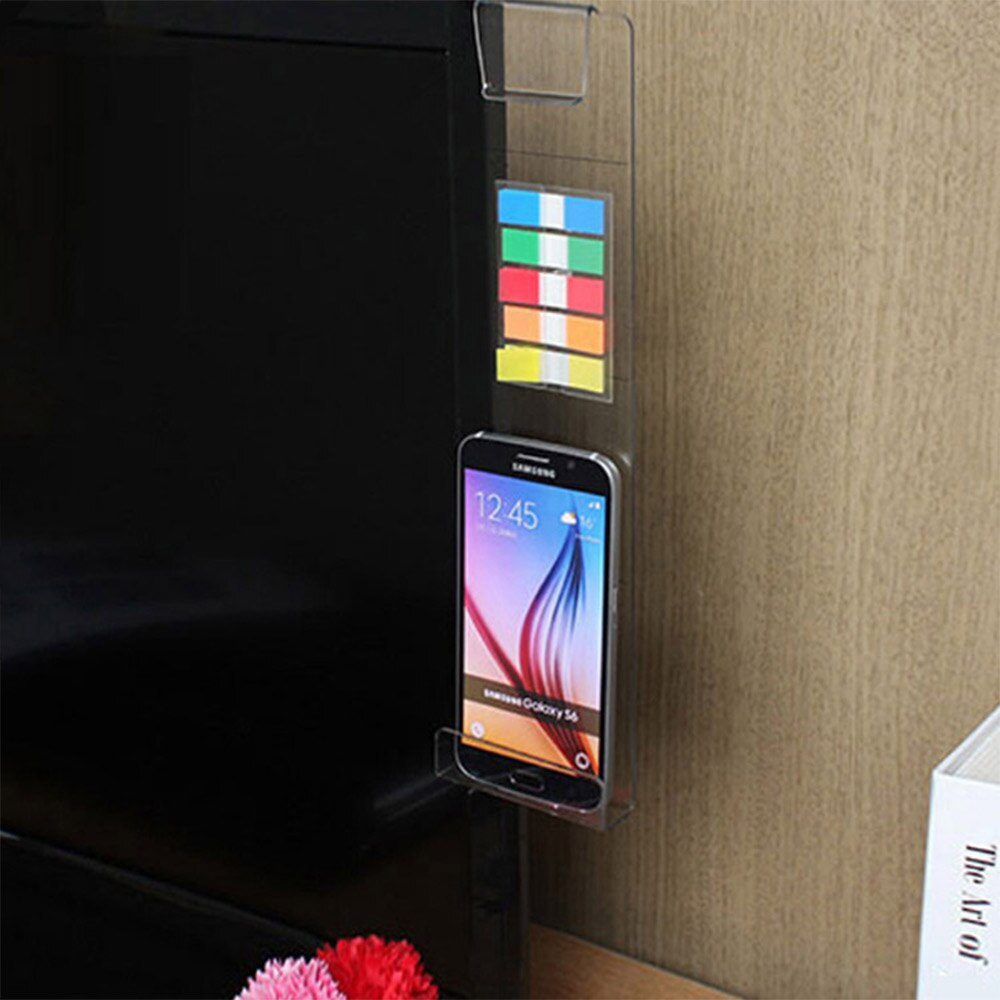 Computer Monitor Side Panel Sticky Note Board Computer Screen Acrylic Message Board with The Charging Hole Phone Holder