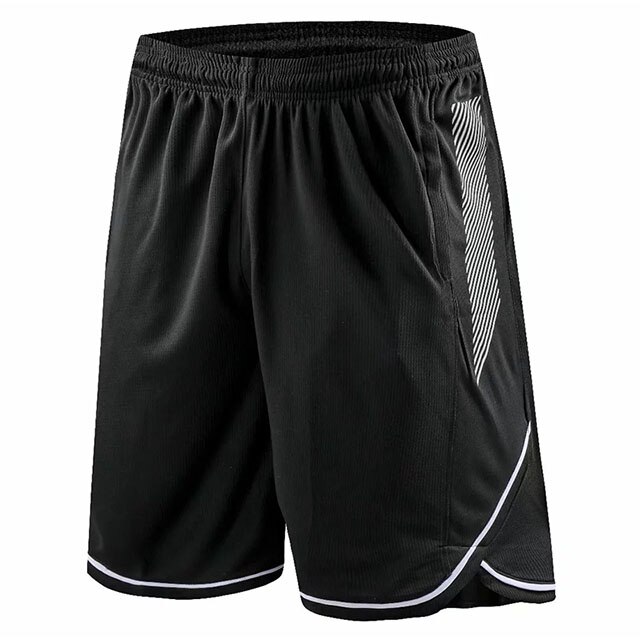 Sport Men Basketball Shorts with Pockets Breathable Training Basketball Shorts Quick-dry Fitness Workout Jogging Shorts: black / L