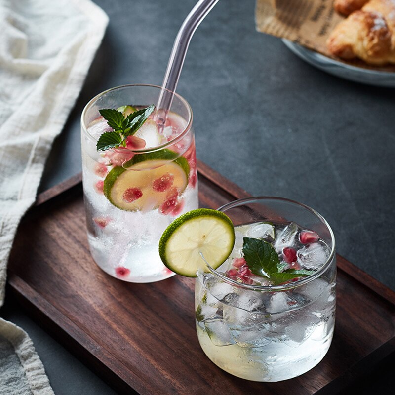 300ml Transparent Glass Coffee Cup Milk Tea Cocktail Glass Can Glass Mugs Juice Beverages Cup Home Office Bar Drinkware