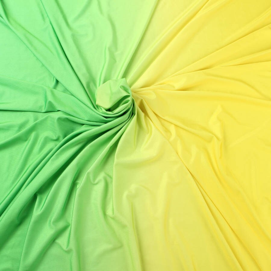 2 tone ombre spandex fabric gradient elastic material for dancerwear leotard Latin Clothing Lycra Stretch Fabric by Yard: Yellow and Green