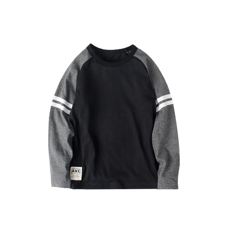 Herfst Jongens T-shirt Meisjes Tops Met Lange Mouwen Kleding Voor Kinderen 5-16 Jaar Katoen Peuter Shirts Kinderkleding Tee Shirt: 1 pcs black / 12T-14T(160)