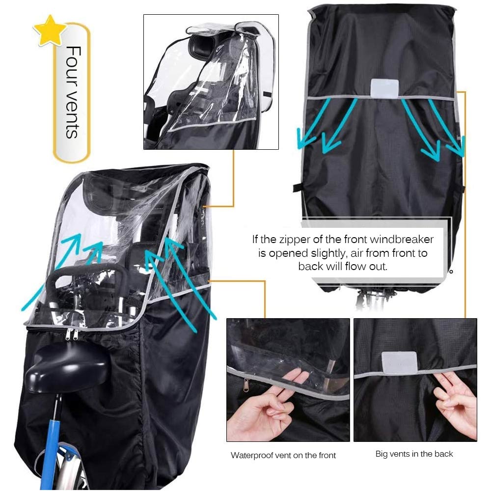 Bicycle Child Seat Rain Cover Bicycle Bike Cover Waterproof Snow Cover Rain UV Dust Protector For Scooter Waterproof Cover