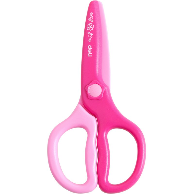 Deli Kindergarten Plastic Handcrafted Pupil Scissors Children Use Paper Cutter safe Plastic Scissors Children School Supplies