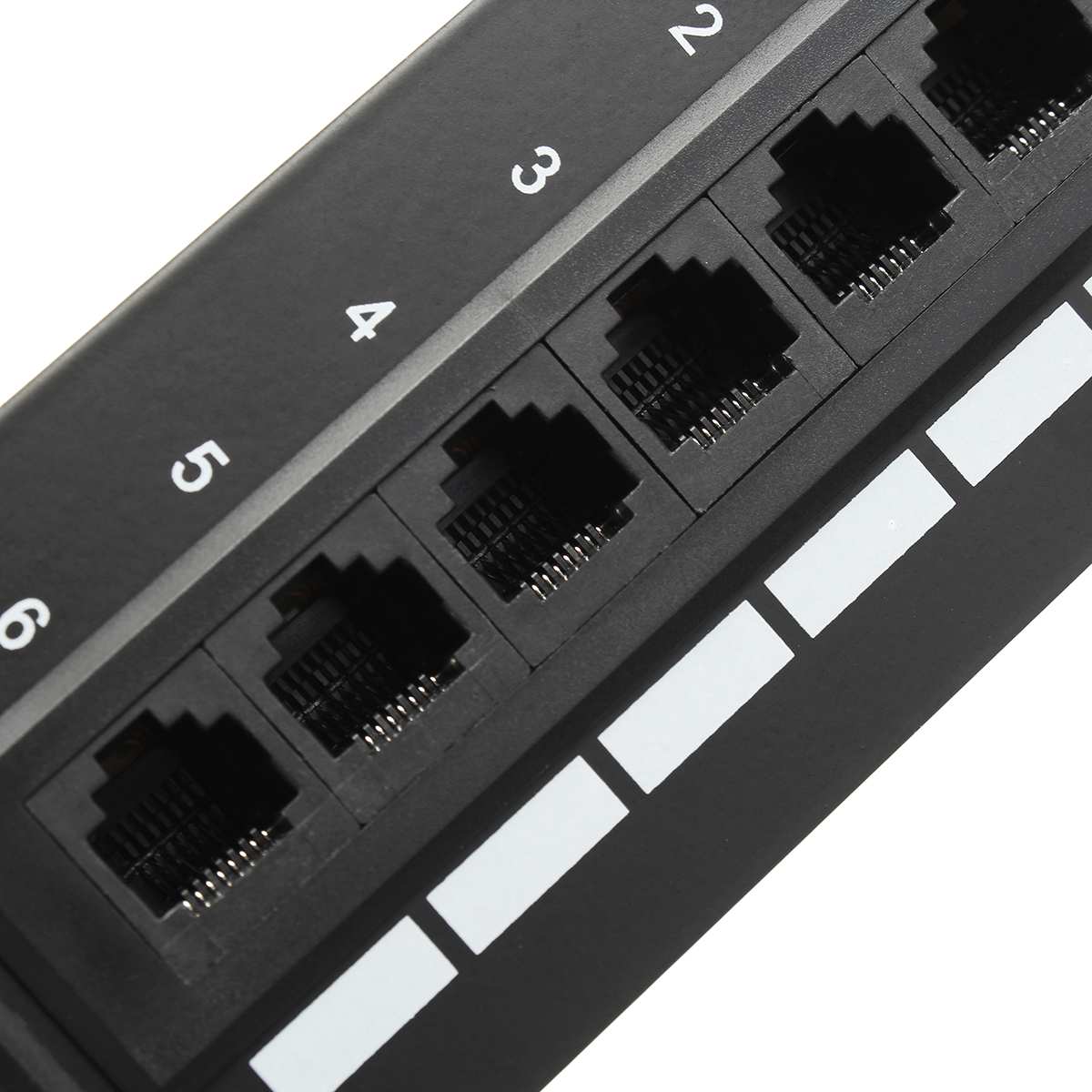 Network Tool Kit 12 Port CAT6 Patch Panel RJ45 Networking Wall Mount Rack with Surface Wall Mount Bracket