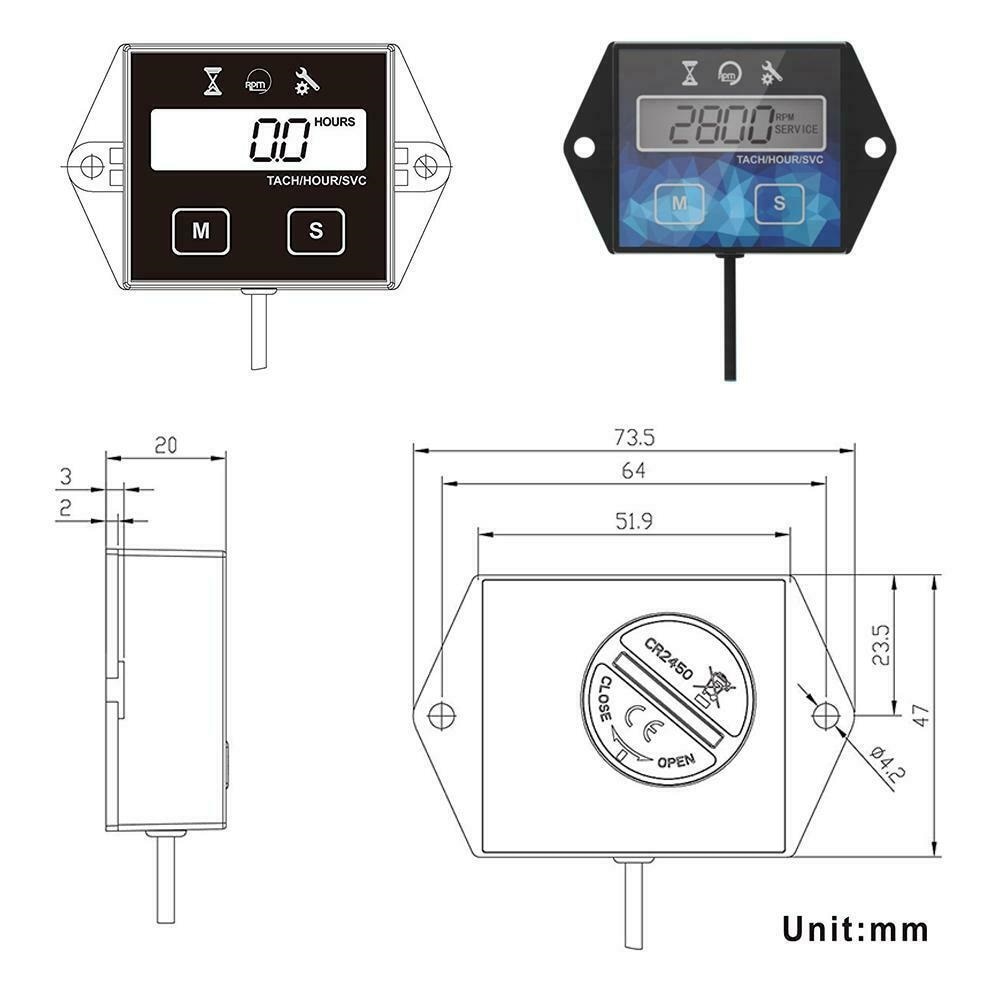 Waterproof Motorcycle Meter Speed ​​Timer Hour ​​Reset Monitoring Tachometer