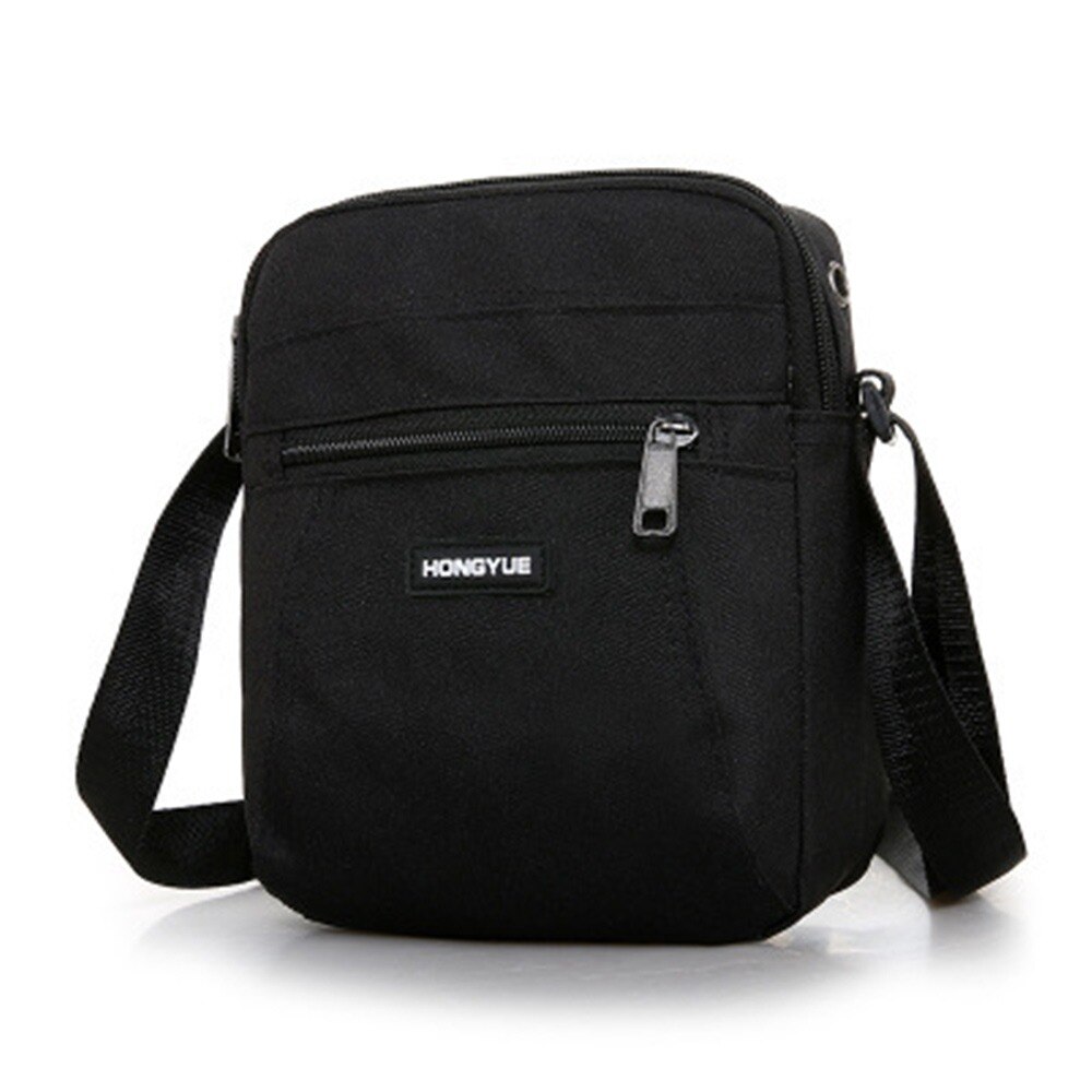 Men Bag Messenger Backpack Shoulder Bags Men's Simple Casual Waterproof Oxford Cloth Pocket Travel Business Handbag: D-black