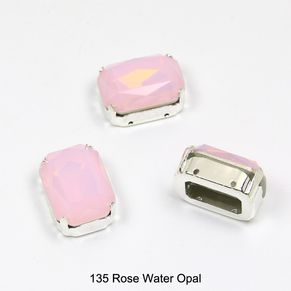 13*18mm 30 rechthoekige kristal naai-op losse platte strass steentjes met klauw naai-strass steentjes voor handwerkkleding: 135