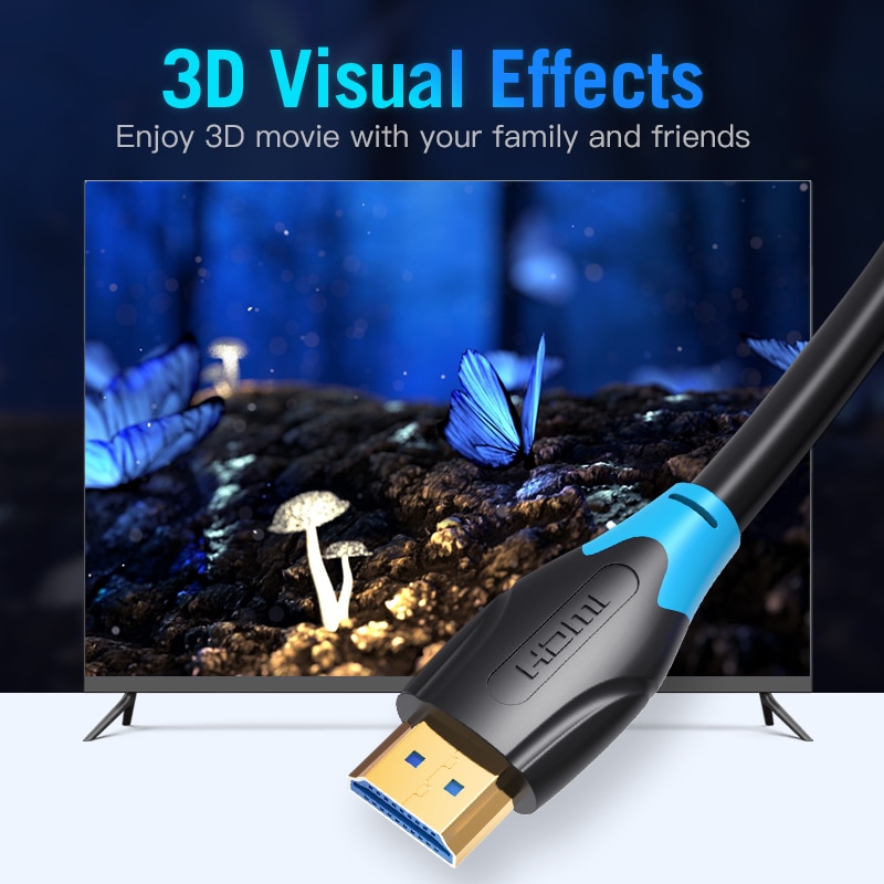 Cable HDMI 2,0 de alta velocidad Vention, 4k, 3D, 60Hz, HDMI a HDMI, Cable macho a macho para HD TV LCD, portátil, PS3, Cable de ordenador para proyector