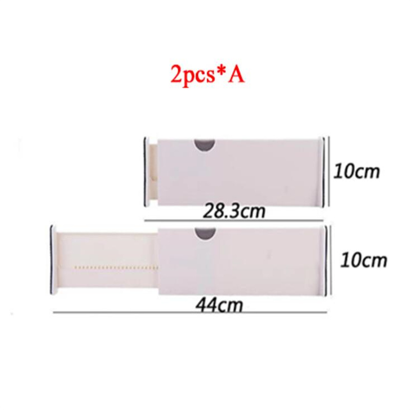 Adjustable Storage Drawers Divider Retractable Plastic Drawer Partition Holder Home Storage Clapboard Kitchen Organized: 2pcsA