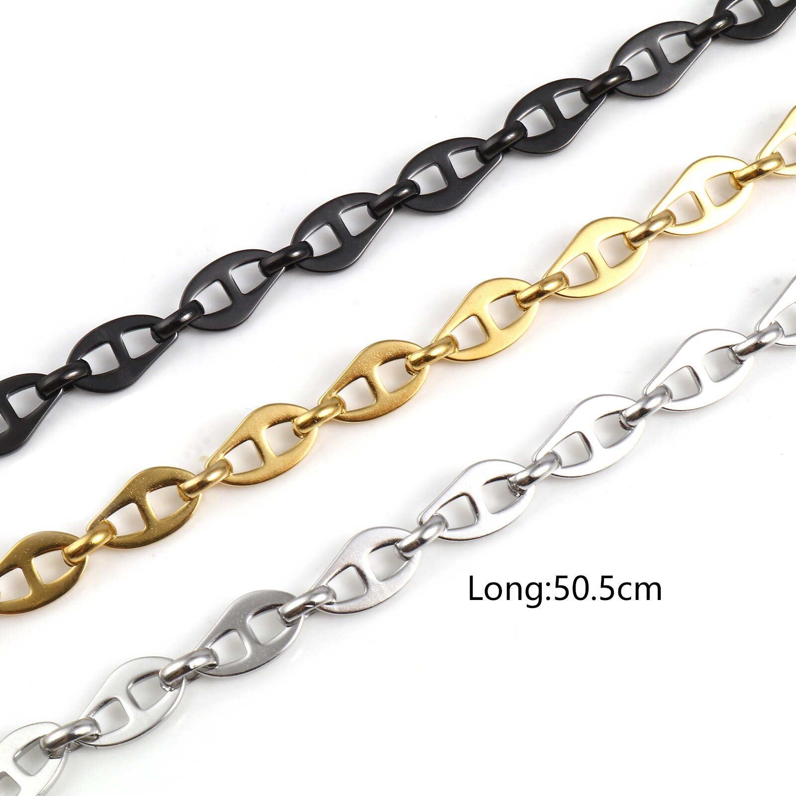 Collier en acier inoxydable, 1 pièce, breloques de nez de cochon, chaînes métalliques creuses multicolores, collier pour femmes et hommes, bijoux de 50.5cm de long