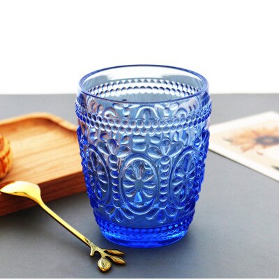 Reliëf Vintage Stemless Wijn Water Sap Glas Tumbler Cup: 2