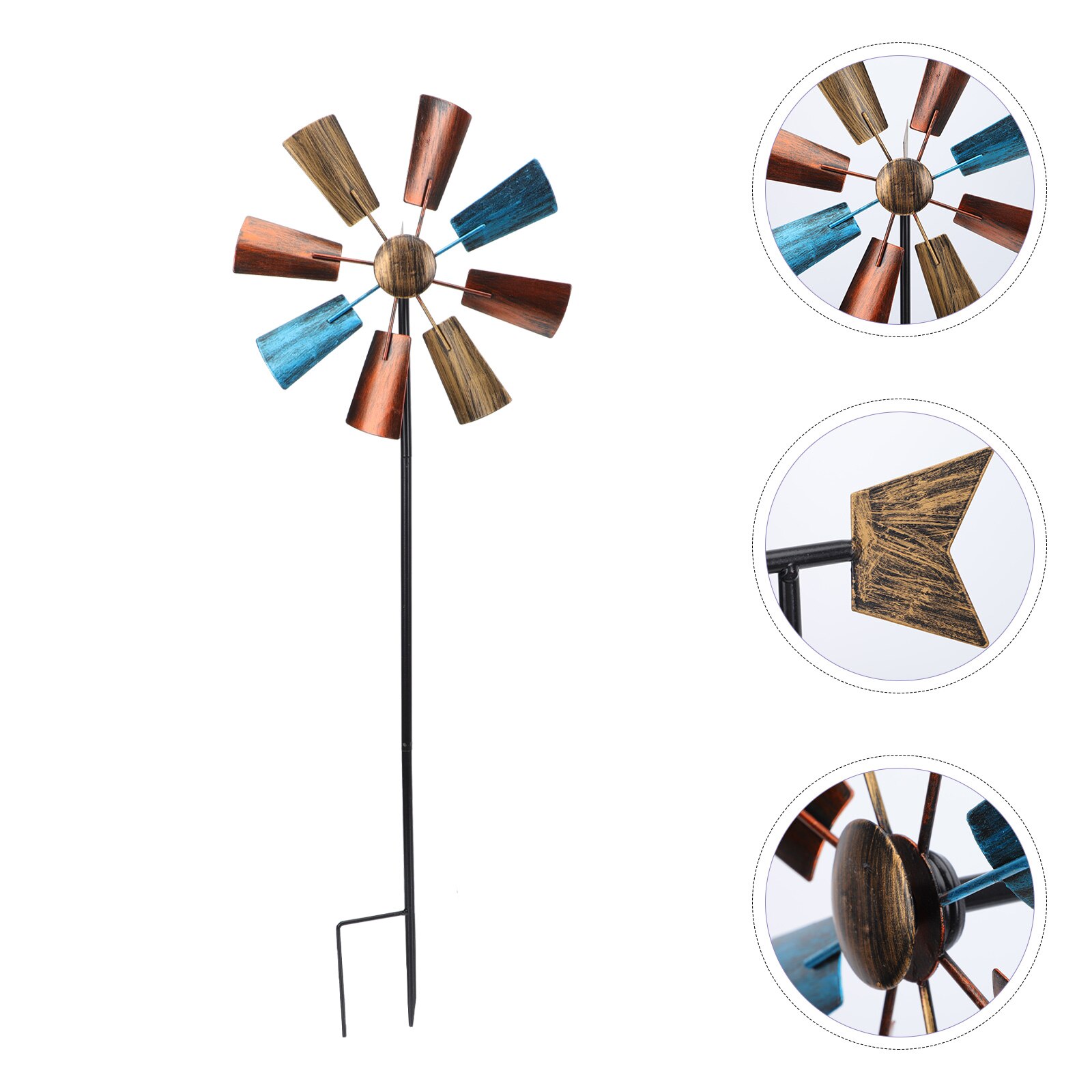 1Pc Iron Windmolen Decor Pinwheel Decoratie Grappig Outdoor Decoratieve Windmolen