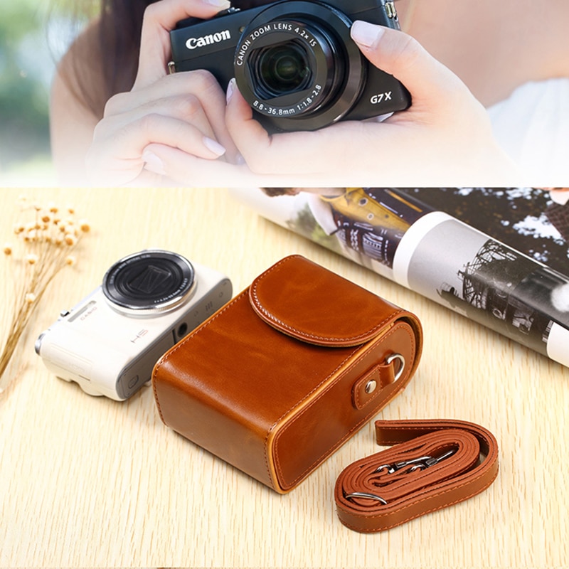 PU Leather Camera Bag Case For CASIO ZR1000 ZR1200 ZS26 ZS30 ZS220 ZD200 H60 EX-10 EX-100 ZR2000 ZR500 ZR700 ZR800 ZR400/ZR410