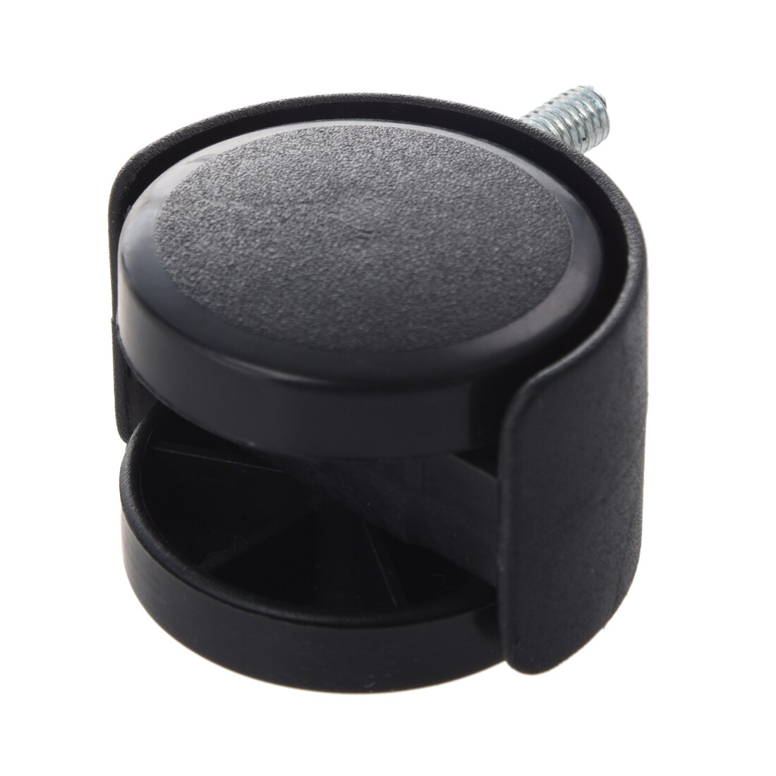 ABKM 6mm Threaded Stem 40mm Dual Wheel Rotatable Caster Black Threaded Stem Caster Wheel