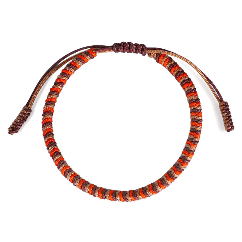 Handgefertigtes Knoten-Seil-Armbinde, tibetisch-buddhistischer Glücksbringer, tibetische Armbänder und Armreifen für Frauen und Männer,: Reines Gold Farbe