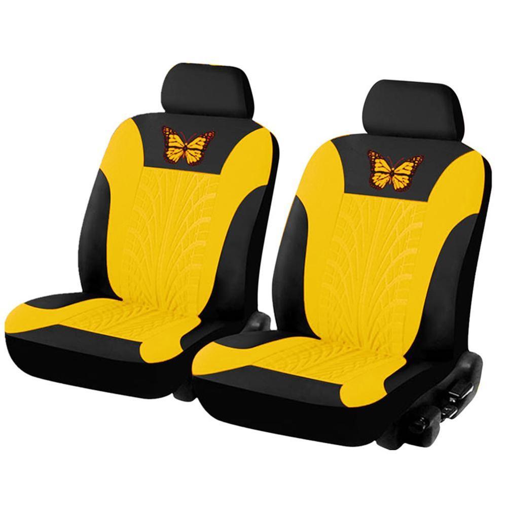 Brand Embroidery Car Seat Covers Set Universal Fit Most Cars Covers with Tire Track Detail Styling Car Seat Protector Car Seat: P