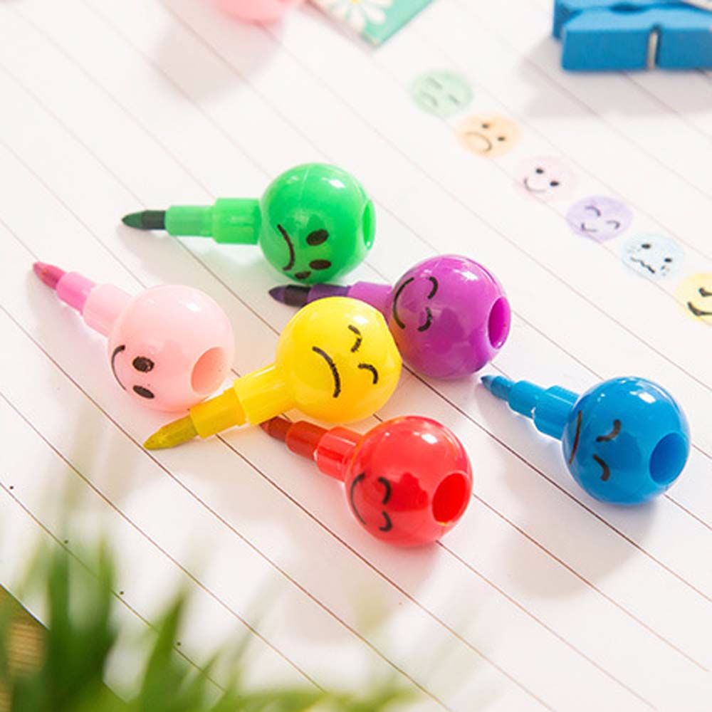 Crayons Art Supplies for Kids Pastel Pen Drawing Set Stationery Smiley Face Crayons Kawaii School Supplies Drawing